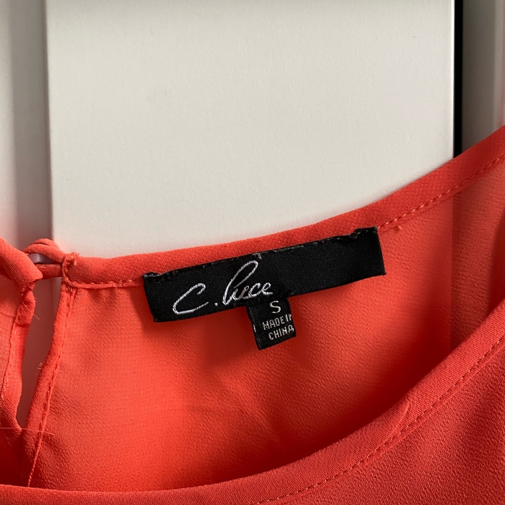 Open Back Orange Tank Top - Picture 4 of 6